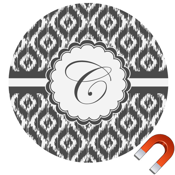 Custom Ikat Round Car Magnet - 6" (Personalized)