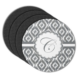 Ikat Round Rubber Backed Coasters - Set of 4 (Personalized)