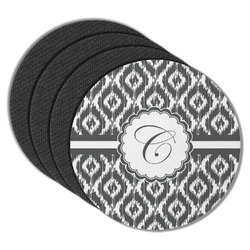Ikat Round Rubber Backed Coasters - Set of 4 (Personalized)