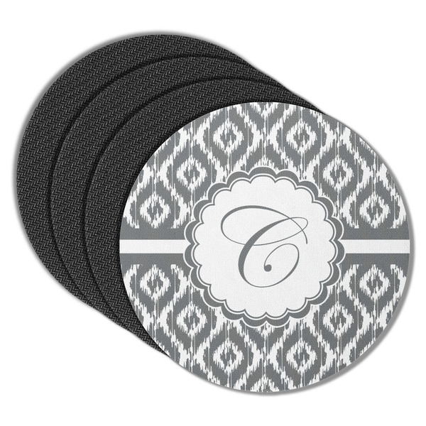 Custom Ikat Round Rubber Backed Coasters - Set of 4 (Personalized)