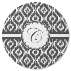 Ikat Round Rubber Backed Coaster (Personalized)