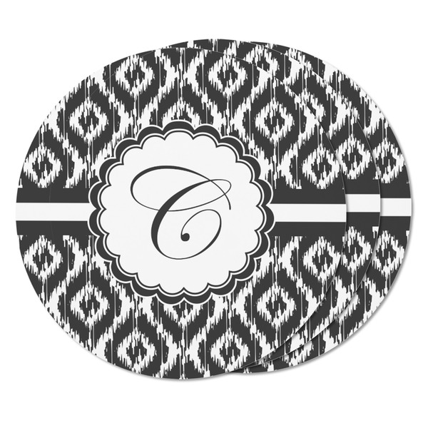 Ikat Round Fridge Magnet - THREE