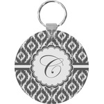 Ikat Round Plastic Keychain (Personalized)