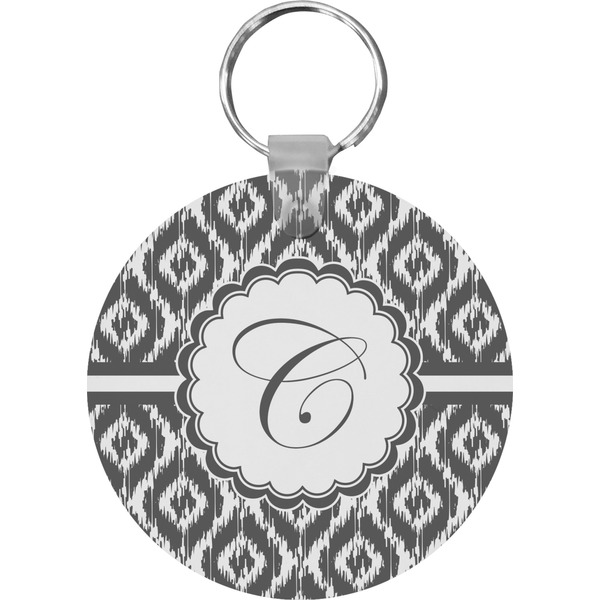 Custom Ikat Round Plastic Keychain (Personalized)