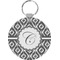 Ikat Round Plastic Keychain (Personalized)