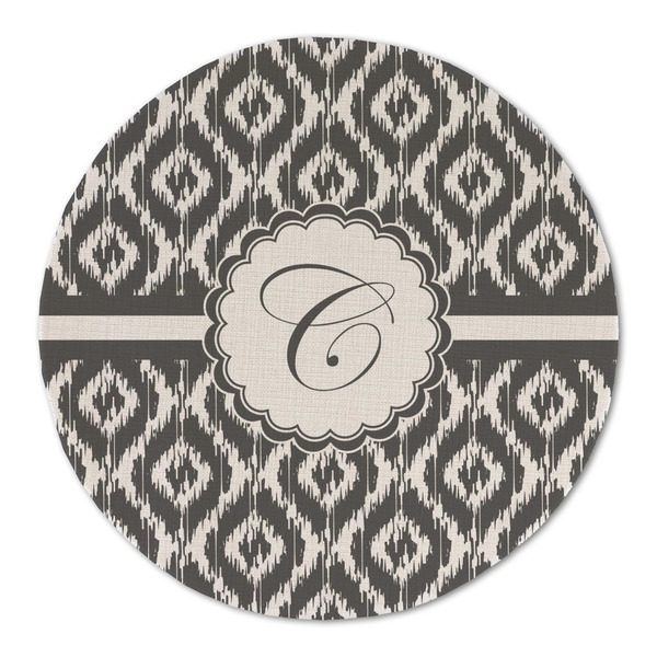 Ikat Round Linen Placemats - FRONT (Double Sided)