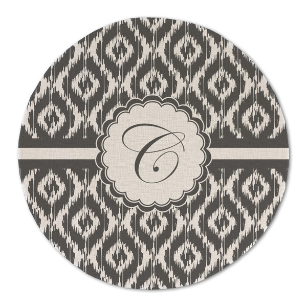Custom Ikat Round Linen Placemat - Single Sided (Personalized)