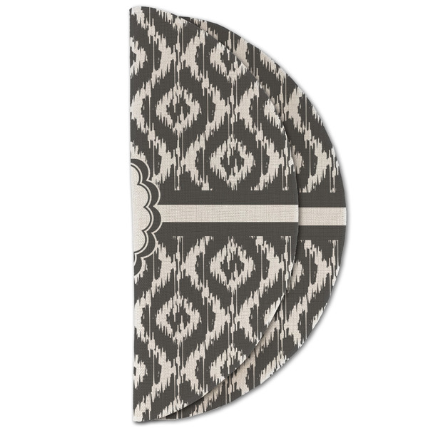 Ikat Round Linen Placemats - HALF FOLDED (double sided)