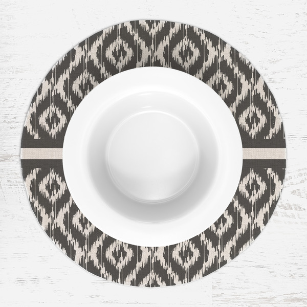 Ikat Round Linen Placemats - LIFESTYLE (single)