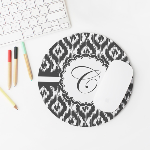 Ikat Round Mousepad - LIFESTYLE 2