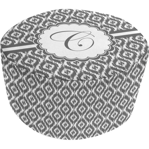 Custom Ikat Round Pouf Ottoman (Personalized)