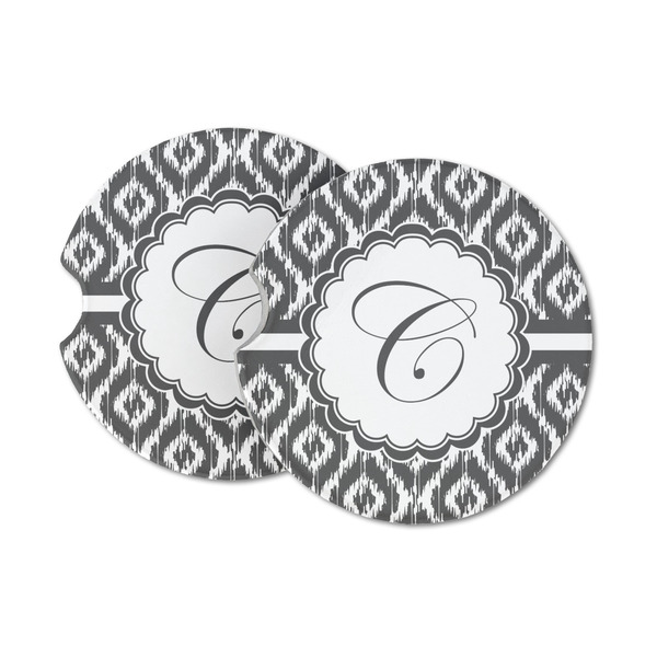 Custom Ikat Sandstone Car Coasters - Set of 2 (Personalized)