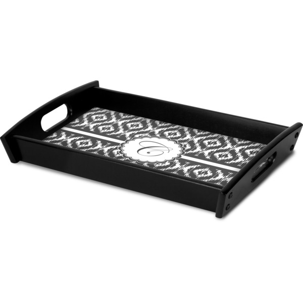 Ikat Serving Tray Black - Corner