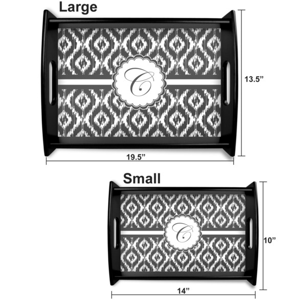 Ikat Serving Tray Black Sizes