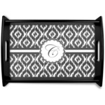 Ikat Black Wooden Tray - Small (Personalized)