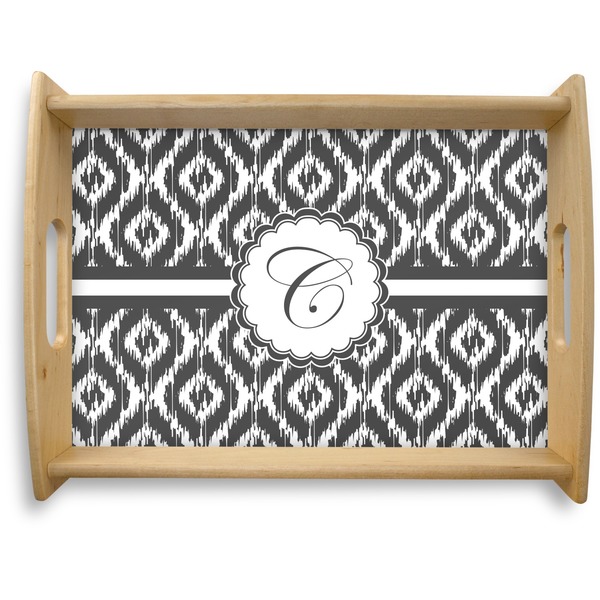 Custom Ikat Natural Wooden Tray - Large (Personalized)