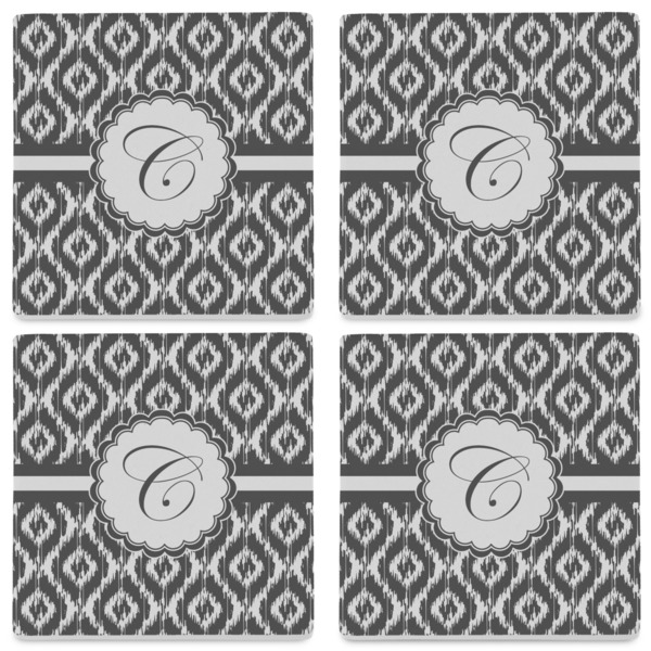 Ikat Set of 4 Sandstone Coasters - See All 4 View