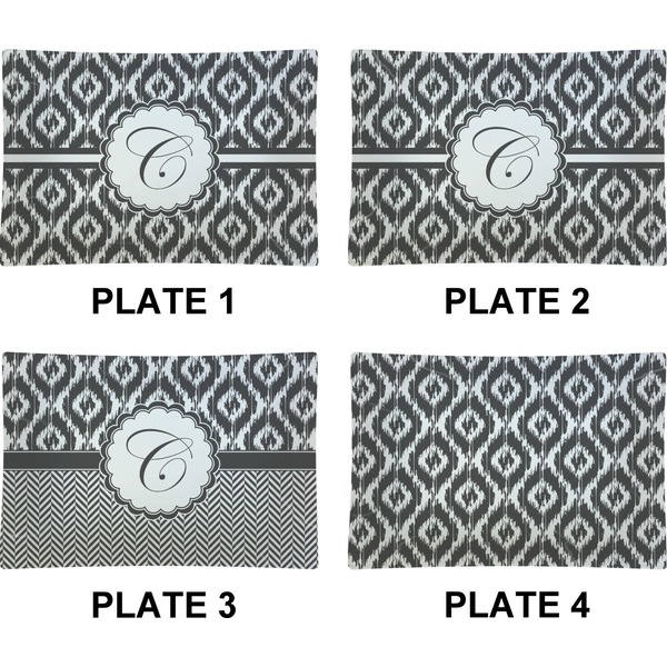 Ikat Set of Rectangular Appetizer / Dessert Plates (Approval)