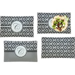 Ikat Set of 4 Glass Rectangular Lunch / Dinner Plate (Personalized)