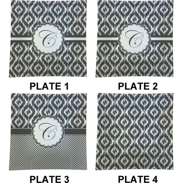 Ikat Set of Square Dinner Plates (Approval)