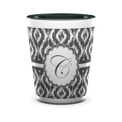 Ikat Ceramic Shot Glass - 1.5 oz - Two Tone - Set of 4 (Personalized)