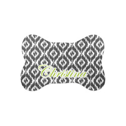 Ikat Bone Shaped Dog Food Mat (Small) (Personalized)