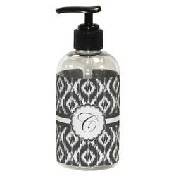 Ikat Plastic Soap / Lotion Dispenser (8 oz - Small - Black) (Personalized)
