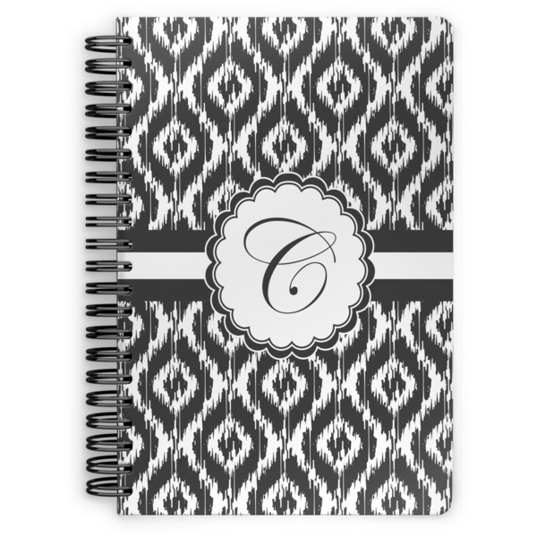 Custom Ikat Spiral Notebook - 7x10 w/ Initial