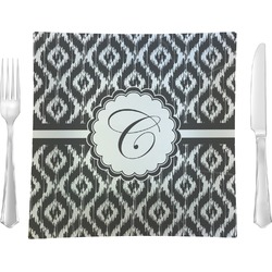 Ikat Glass Square Lunch / Dinner Plate 9.5" (Personalized)