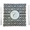 Ikat 9.5" Glass Square Lunch / Dinner Plate- Single or Set of 4 (Personalized)