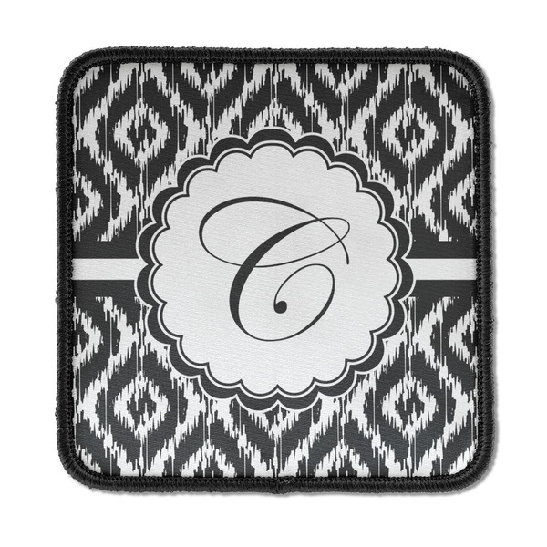 Custom Ikat Iron On Square Patch w/ Initial