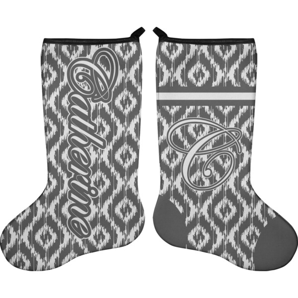 Custom Ikat Holiday Stocking - Double-Sided - Neoprene (Personalized)