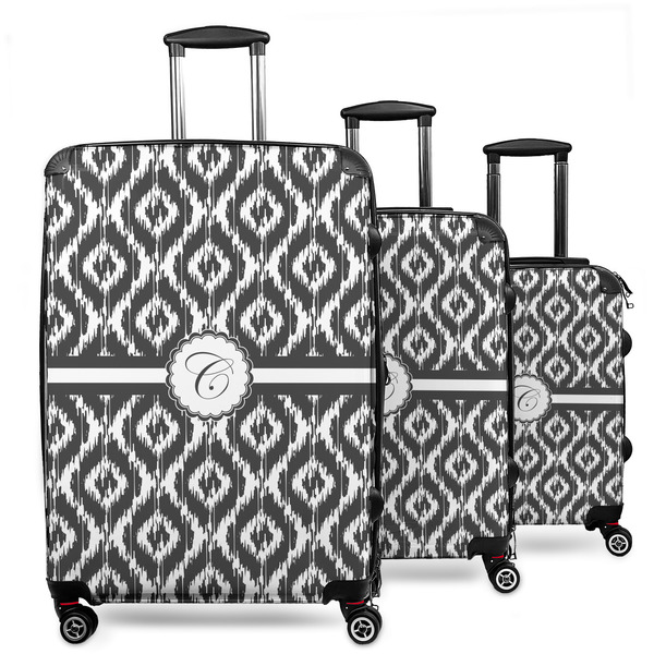 Custom Ikat 3 Piece Luggage Set - 20" Carry On, 24" Medium Checked, 28" Large Checked (Personalized)