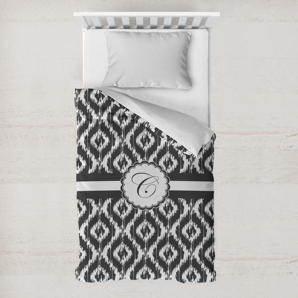 Custom Ikat Toddler Duvet Cover w/ Initial