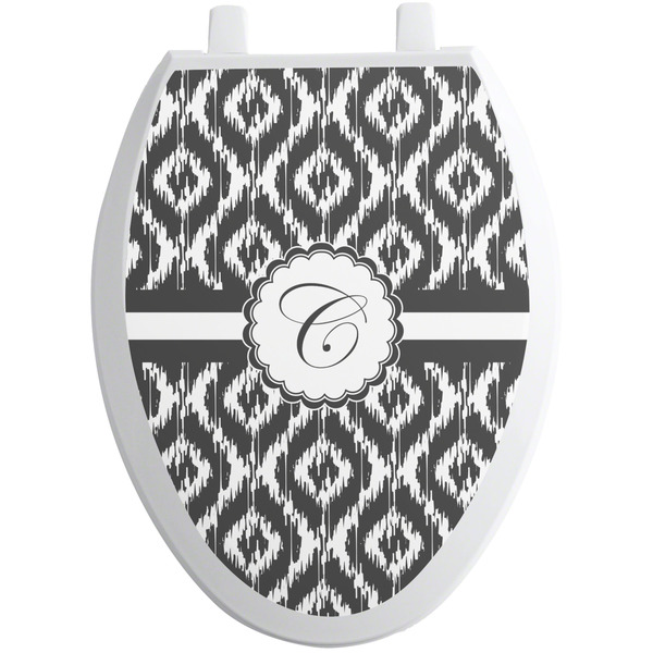 Custom Ikat Toilet Seat Decal - Elongated (Personalized)