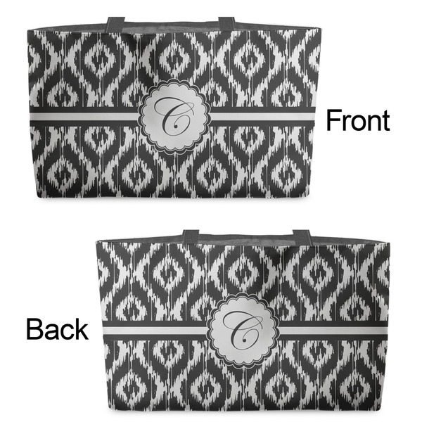 Ikat Tote w/Black Handles - Front & Back Views