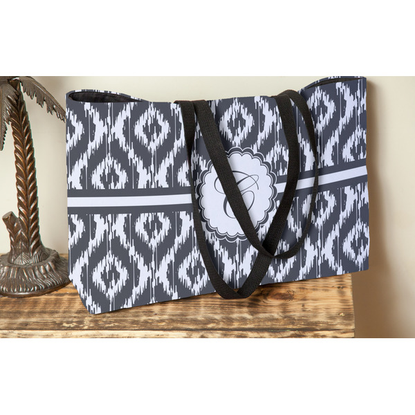 Ikat Tote w/Black Handles - Lifestyle View