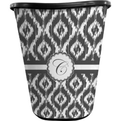 Ikat Waste Basket - Single Sided (Black) (Personalized)