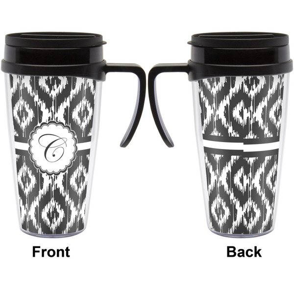 Ikat Travel Mug with Black Handle - Approval