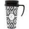 Ikat Travel Mug with Black Handle - Front