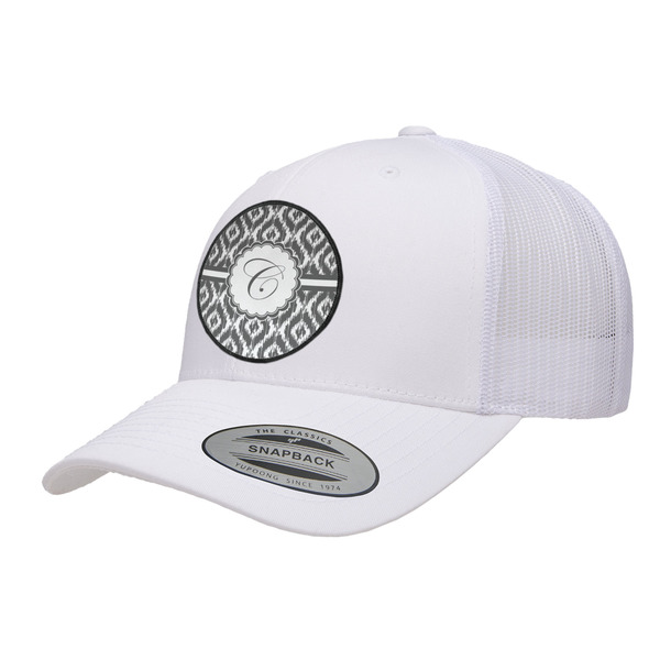 Custom Ikat Trucker Hat - White (Personalized)