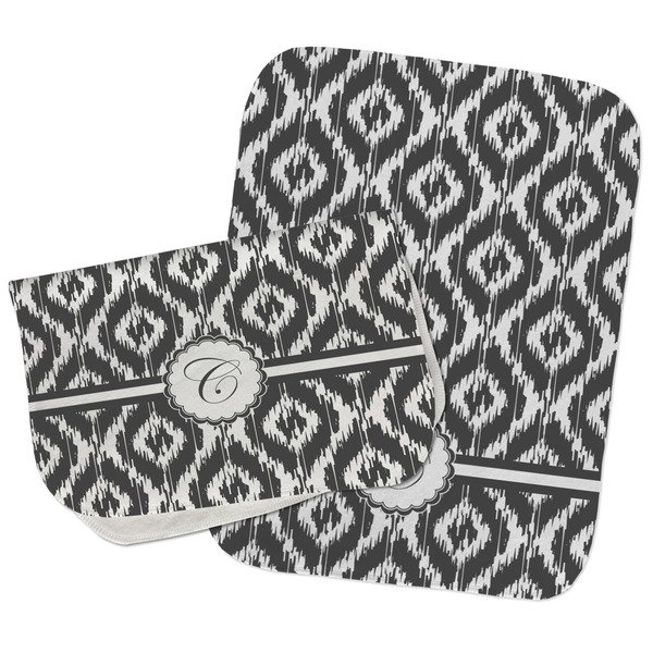 Ikat Two Rectangle Burp Cloths - Open & Folded
