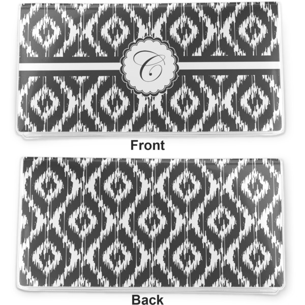 Ikat Vinyl Check Book Cover - Front and Back