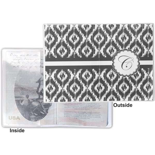 Ikat Vinyl Passport Holder - Flat Front and Back