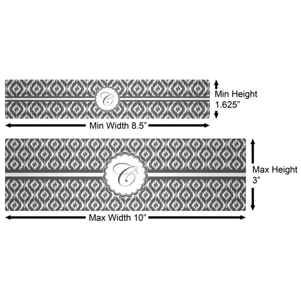 Ikat Water Bottle Labels w/ Dimensions