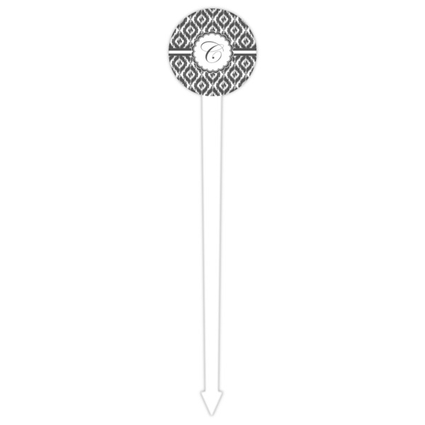 Ikat White Plastic 6" Food Pick - Round - Single Pick