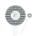 Ikat 7" Round Plastic Stir Sticks - White - Double Sided (Personalized)