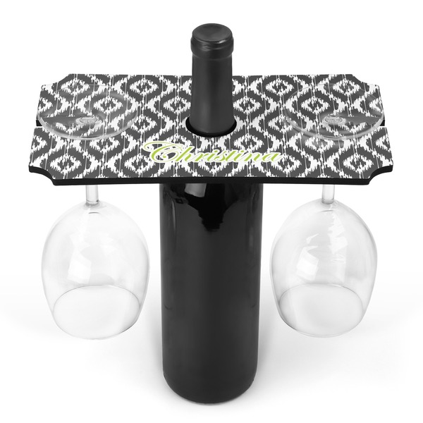 Custom Ikat Wine Bottle & Glass Holder (Personalized)