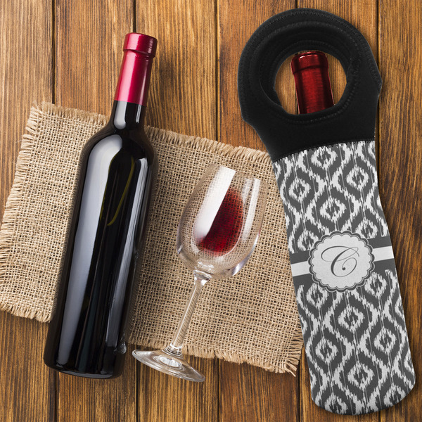 Ikat Wine Tote Bag - FLATLAY