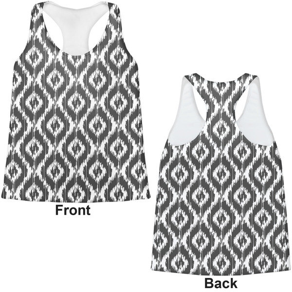 Ikat Womens Racerback Tank Tops - Medium - Front and Back